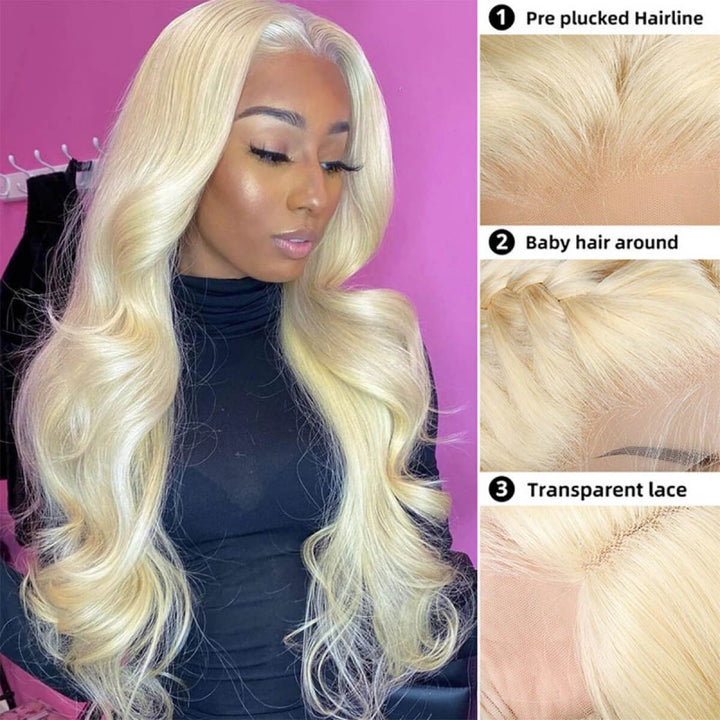 Body Wave 13x6 Transparent Lace 613 Full Lace Frontal Wig