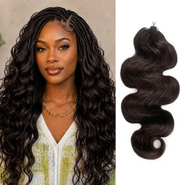 Body Wave #2 Dark Brown Human Crochet Hair