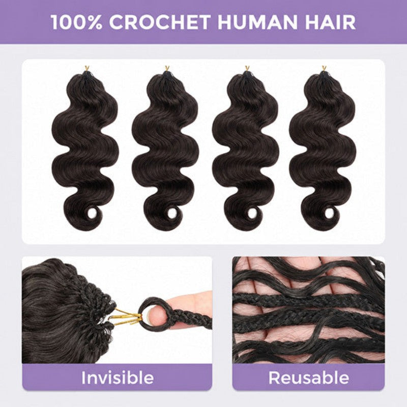 Body Wave #2 Dark Brown Human Crochet Hair