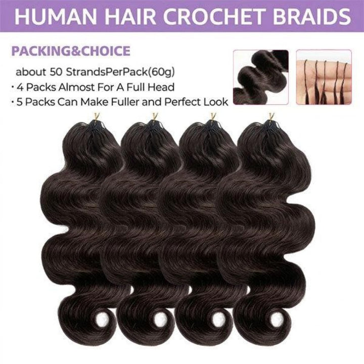 Body Wave #2 Dark Brown Human Crochet Hair