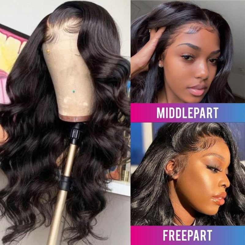 Body Wave 5x5 Transparent Lace Closure Wig Human Hair