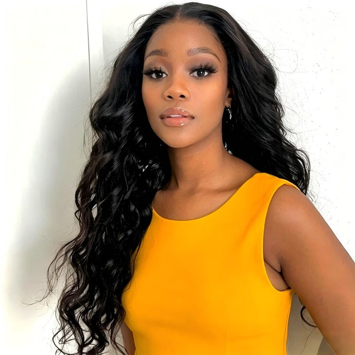KRN Body Wave Half Wig Flexible Fit Drawstring Human Hair Wig