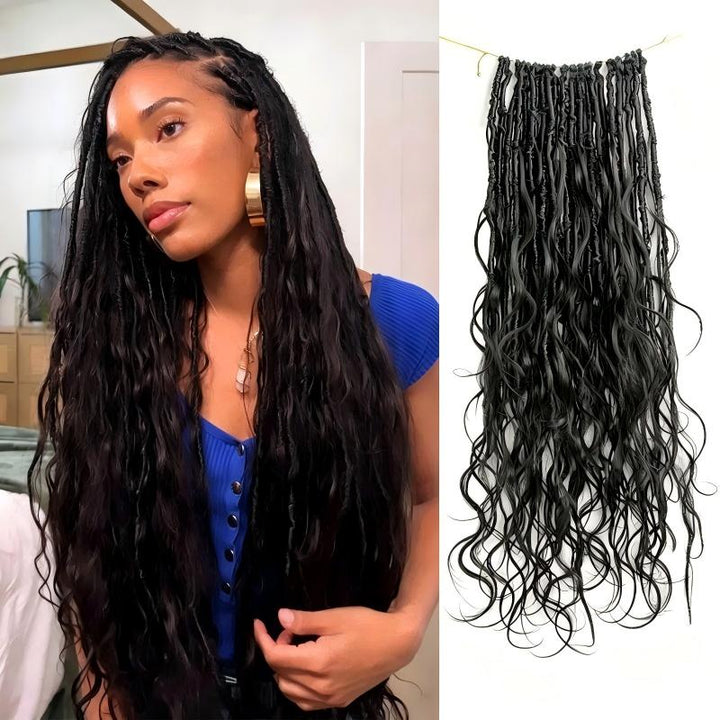 Body Wave Pre-looped Crochet Boho Locs With Human Hair Curls