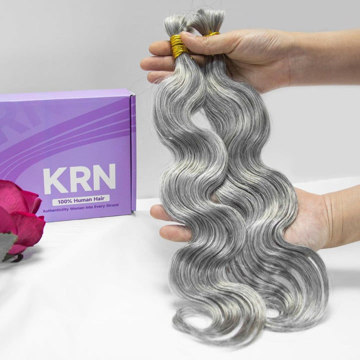 Body Wave Salt Pepper Bulk Human Hair For Braiding
