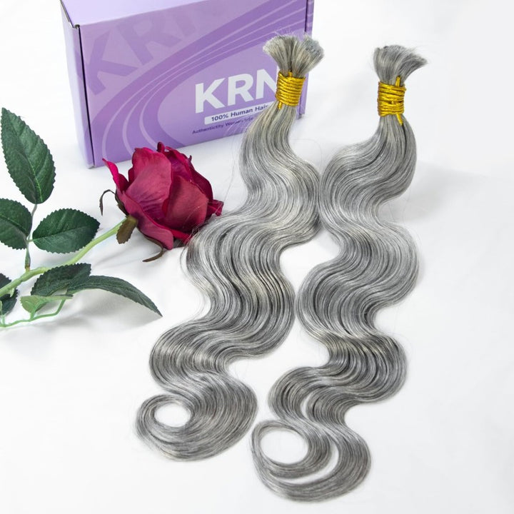 Body Wave Salt Pepper Bulk Human Hair For Braiding