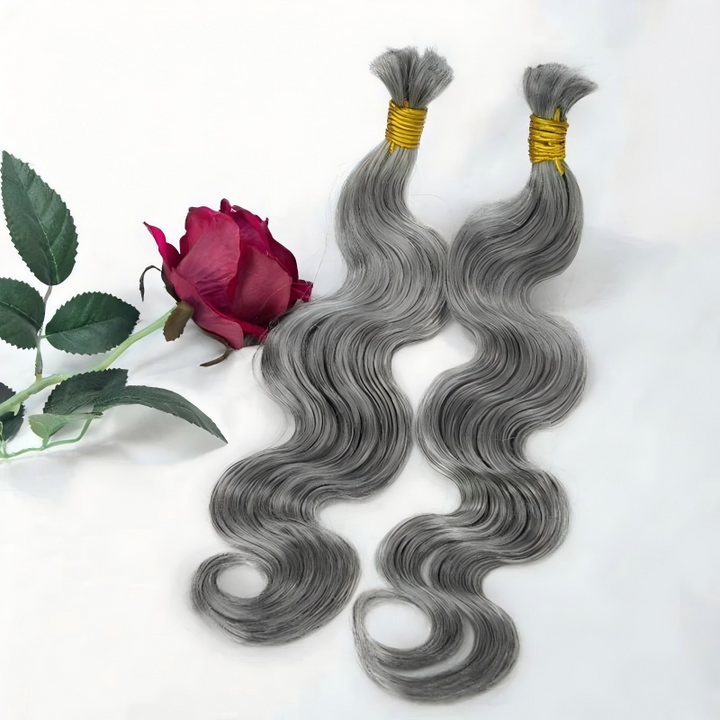 Body Wave Salt Pepper Bulk Human Hair For Braiding