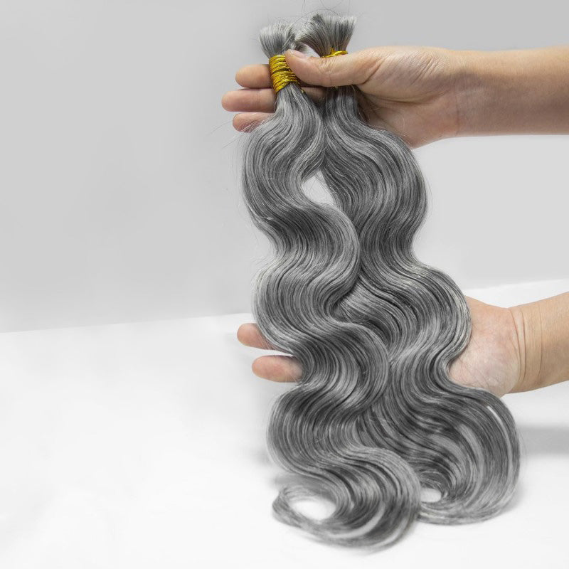 Body Wave Salt Pepper Bulk Human Hair For Braiding