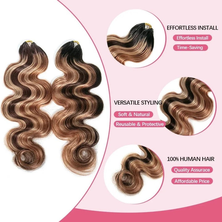 Body Wave T1B/4/27/30 Human Crochet Hair