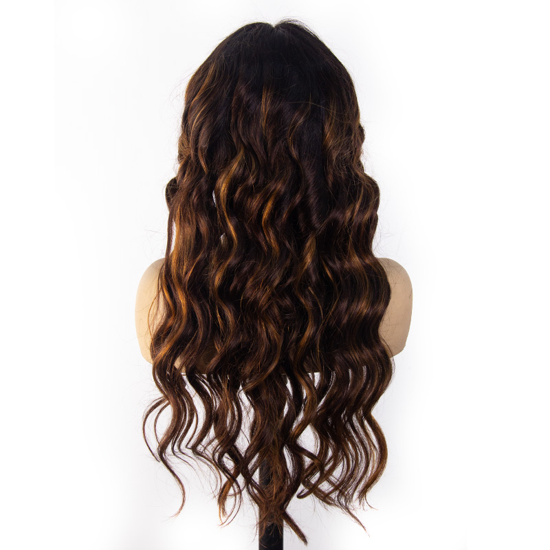 360 Invisible Strap Transparent Lace Wig Balayage Brown Body Wave