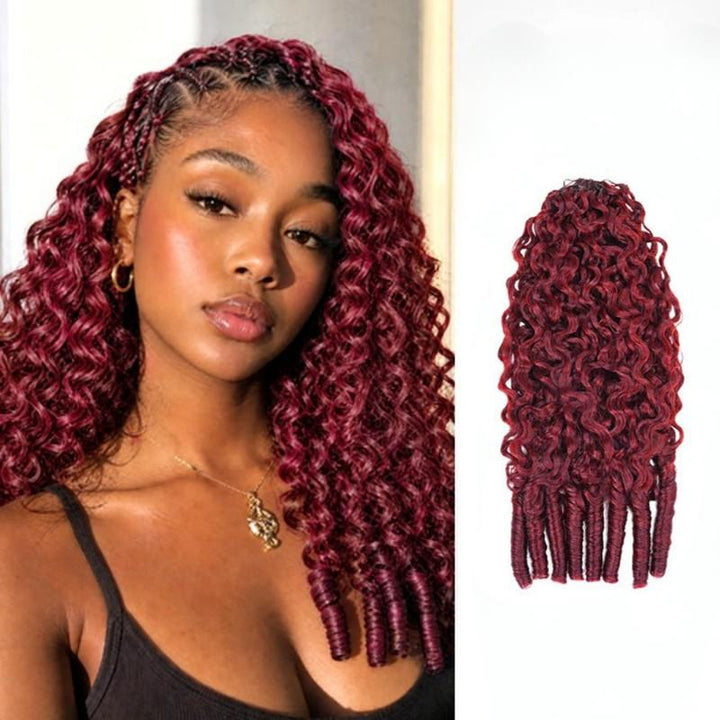 Burmese Curly 99J Burgundy Human Crochet Hair