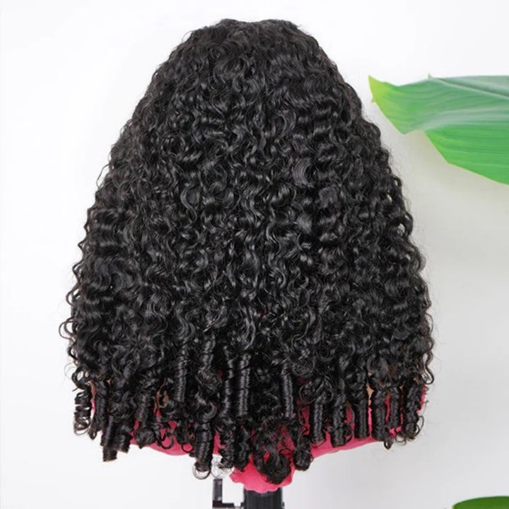 Burmese Curly Glueless V Part Wig