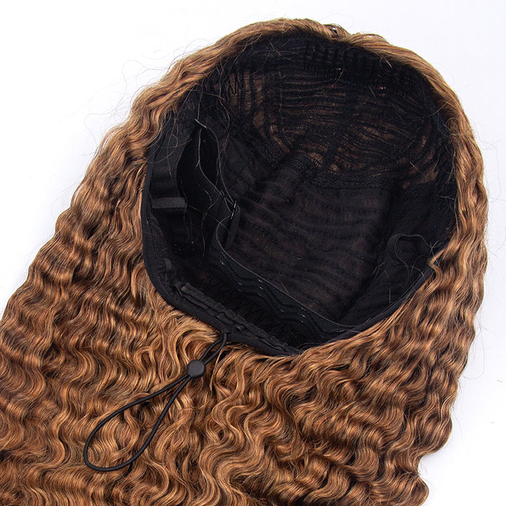 Burmese Curly Half Wig #30 Drawstring Human Hair Wig