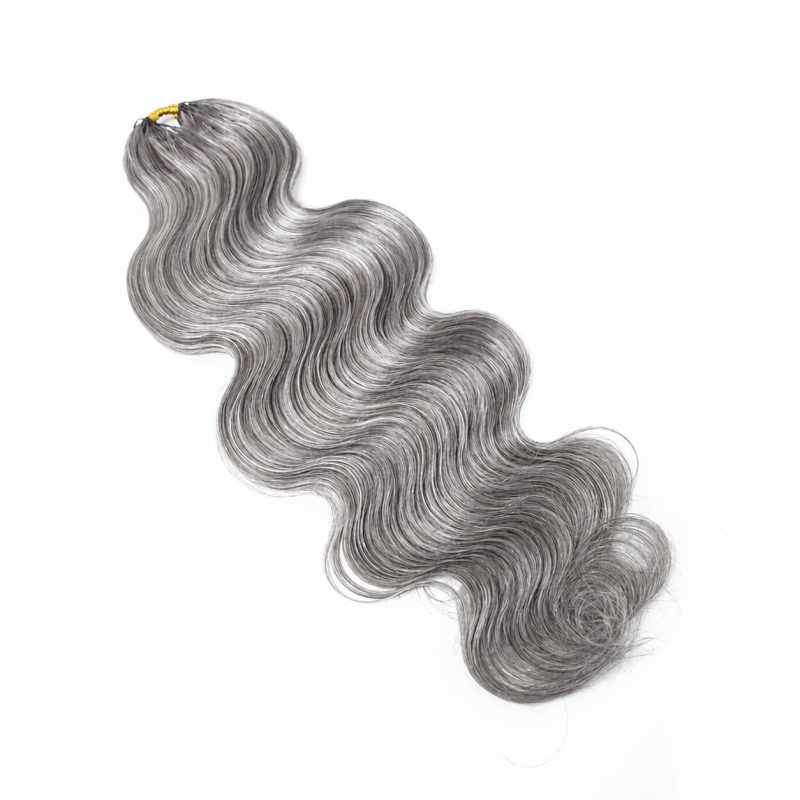 Salt Pepper Body Wave Human Crochet Hair