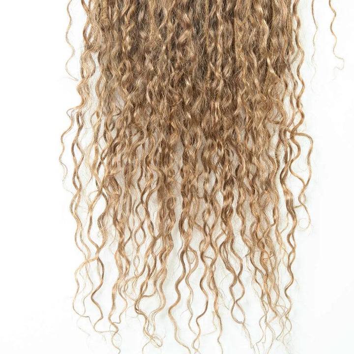Curls #27 Honey Blonde Pre-looped Crochet Boho Locs With Human Hair Curls