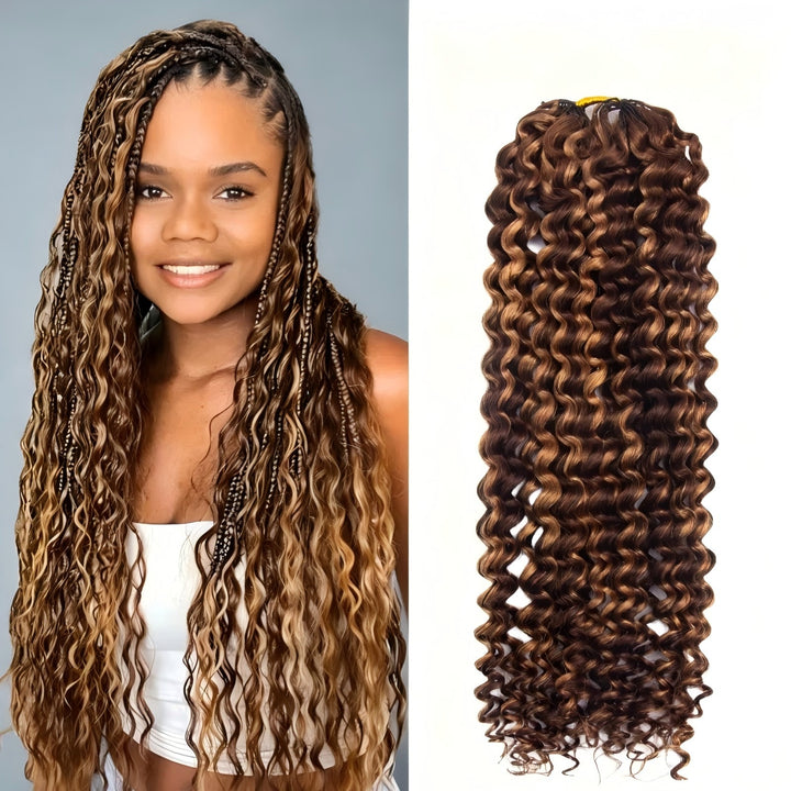 Deep Curly #4/27 Human Crochet Hair