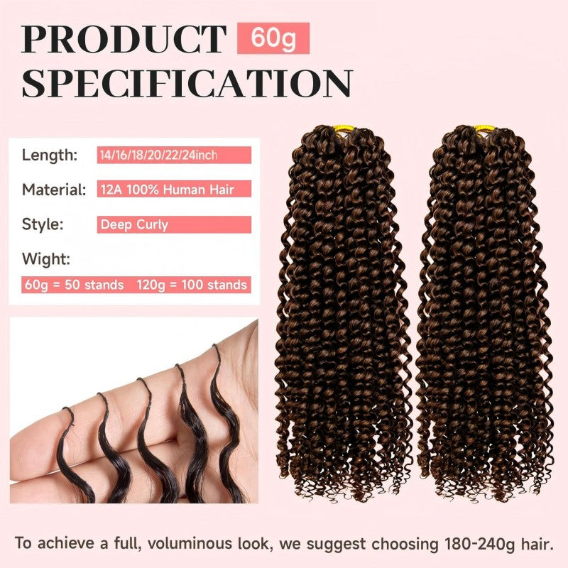 Deep Curly #4 Human Crochet Hair