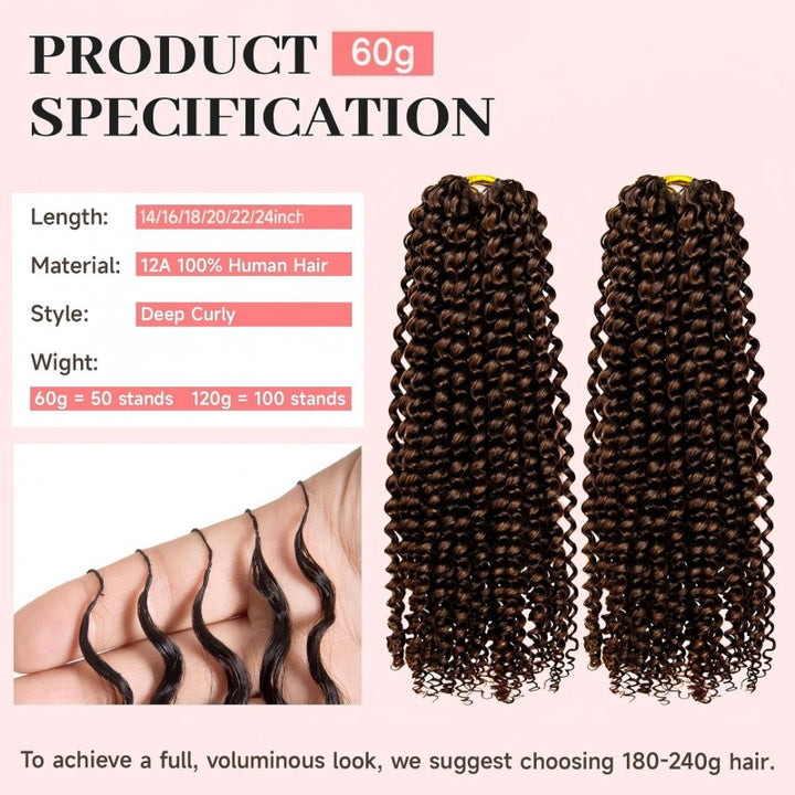 Deep Curly #4 Human Crochet Hair