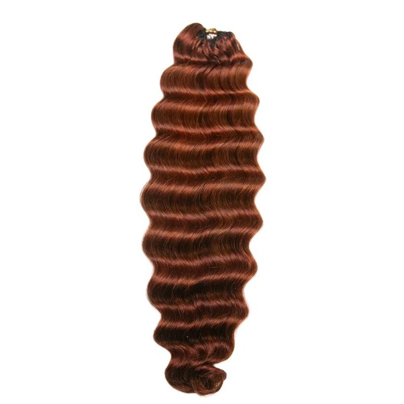 Deep Wave 350 Copper Red Human Crochet Hair