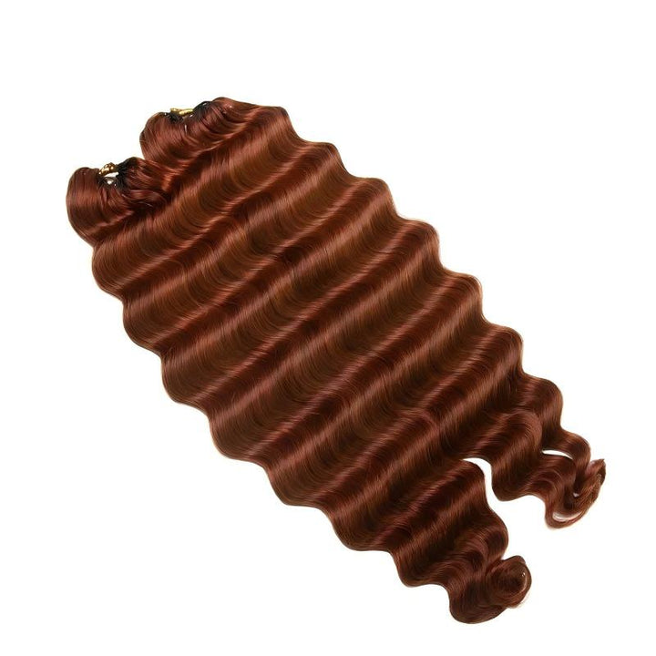 Deep Wave 350 Copper Red Human Crochet Hair
