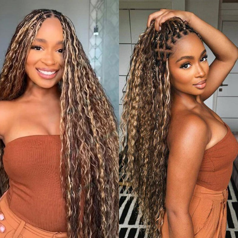 Deep Wave #4/27 Highlight Bulk Human Hair For Braiding