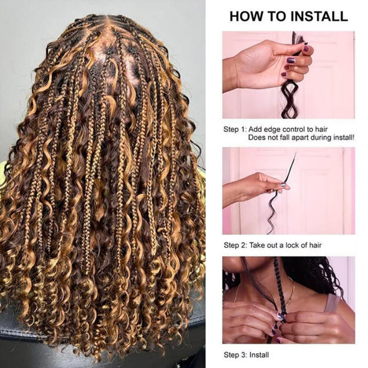 Deep Wave #4/27 Highlight Bulk Human Hair For Braiding