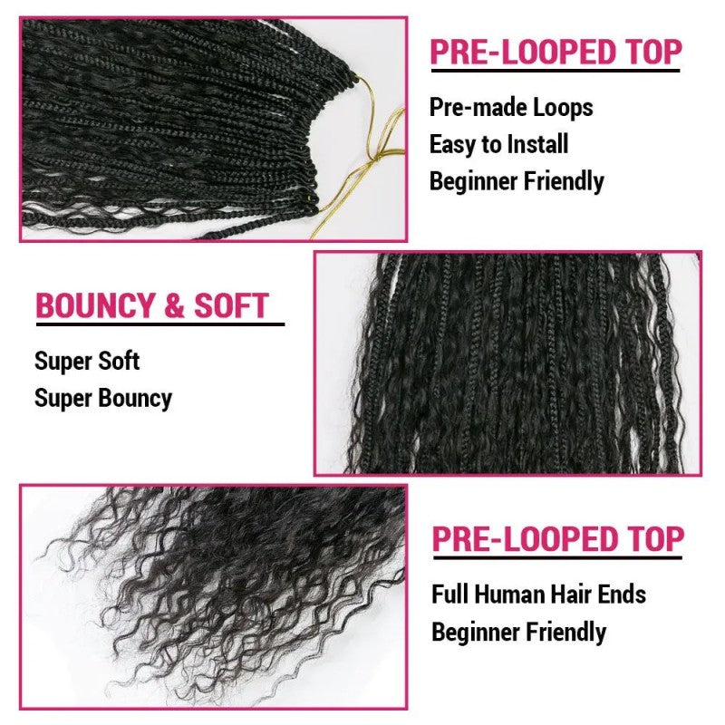 Deep Wave Crochet Boho Box Braids