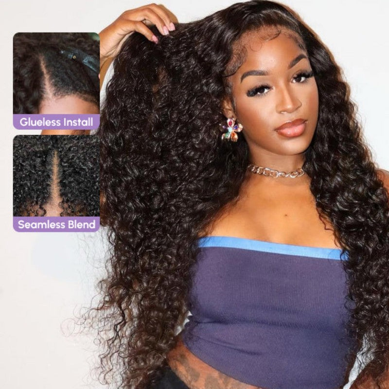 Deep Wave Glueless V Part Wig