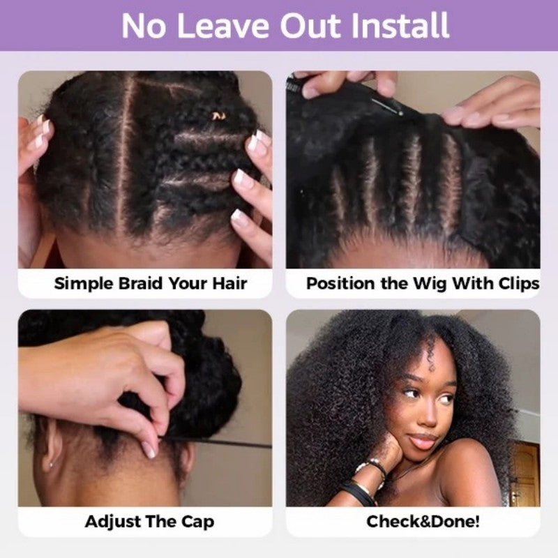 Deep Wave Glueless V Part Wig