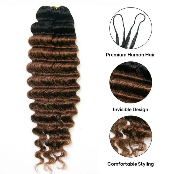 Deep Wave T1B/30 Human Crochet Hair