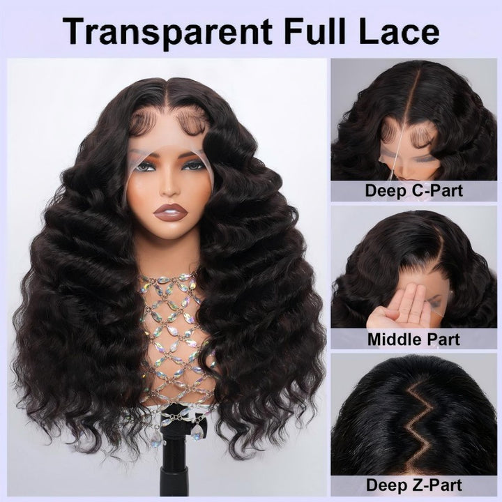 Full Lace Wig Transparent Lace Loose Wave