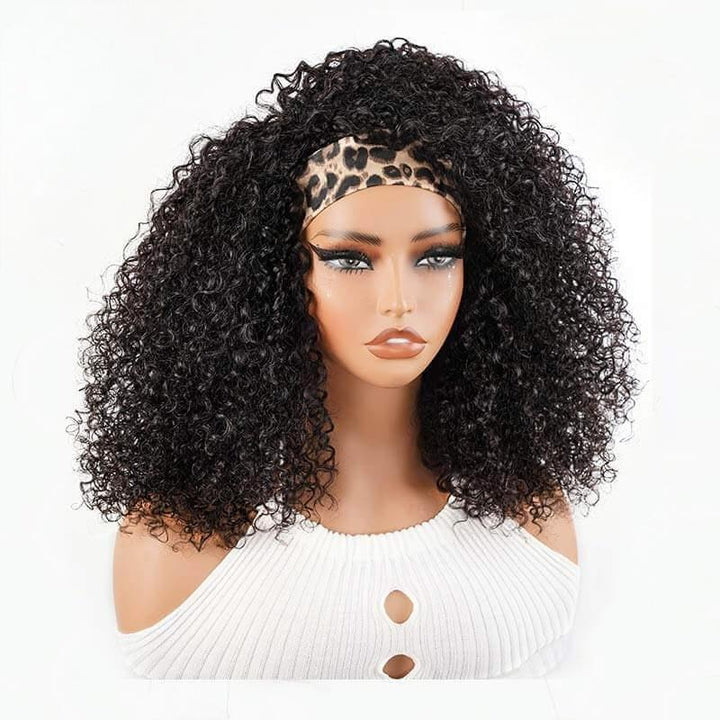 KRN Twist Curly Half Wig Flexible Fit Drawstring Human Hair Wig