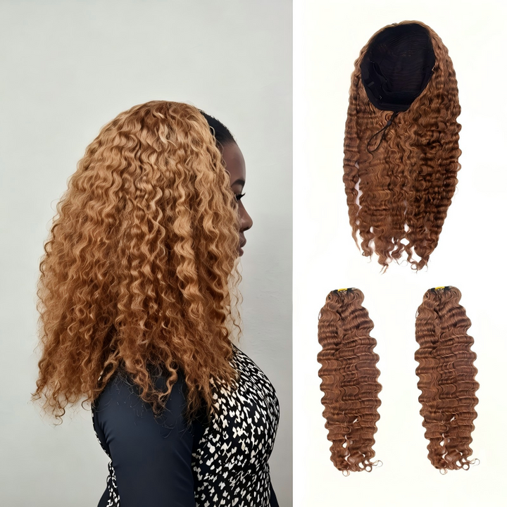 HC Wig #30 Burmese Curly Half Wig Crochet Braid Hair