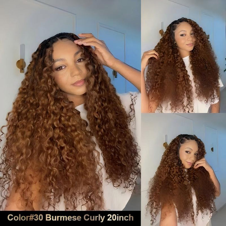 HC Wig #30 Burmese Curly Half Wig Crochet Braid Hair