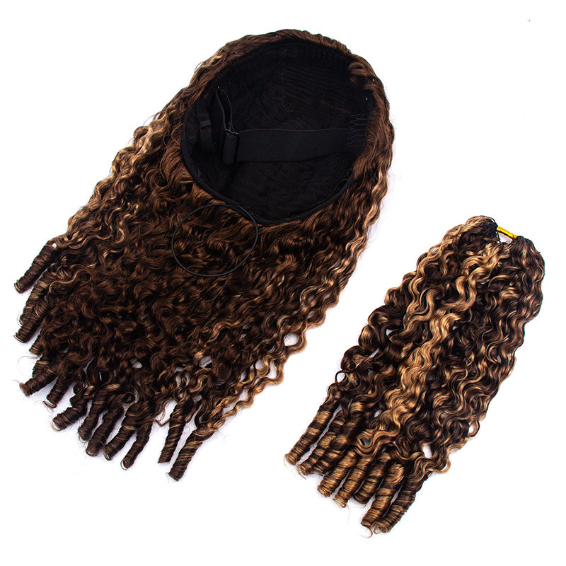 HC Wig 4/27 Burmese Curly Half Wig Crochet Braid Hair