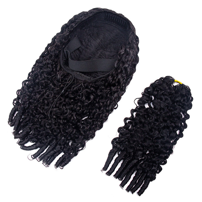 HC Wig Burmese Curly Half Wig Crochet Braid Hair