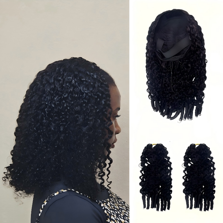 HC Wig Burmese Curly Half Wig Crochet Braid Hair 002