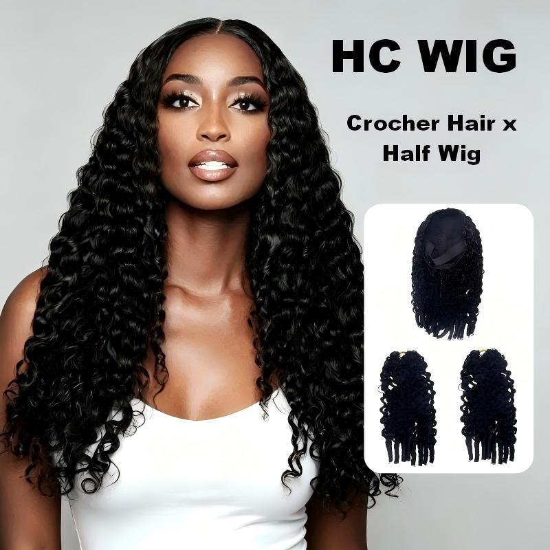 HC Wig Burmese Curly Half Wig Crochet Braid Hair