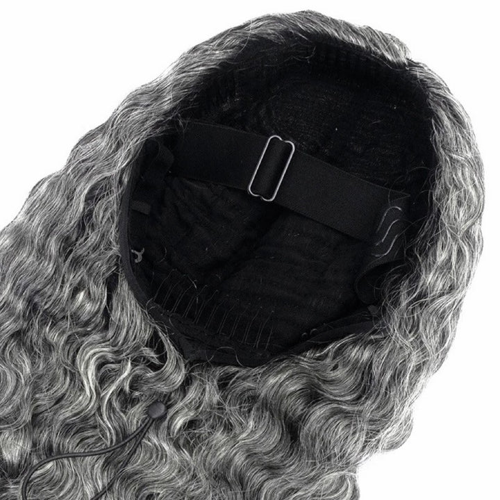 HC Wig Salt Pepper New Burmese Curly Half Wig Crochet Braid Hair