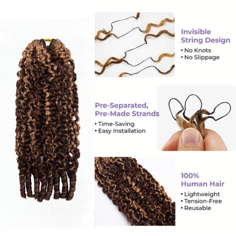 Highlight #4/27 Burmese Curly Human Crochet Hair