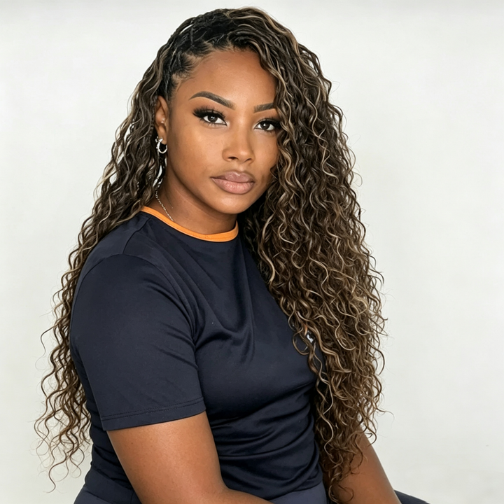Highlight #4/27 Water Wave Human Crochet Hair