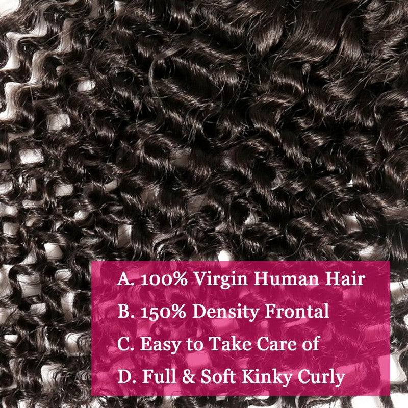 13X6 Invisible HD Lace Frontal Kinky Curly