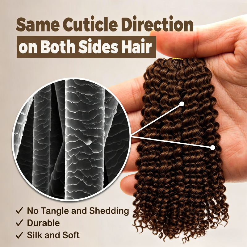 KRN #30 Auburn Deep Curly Human Feather Crochet Hair