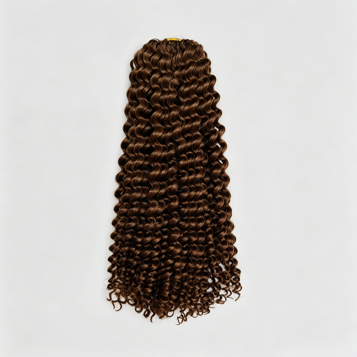 KRN #30 Auburn Deep Curly Human Feather Crochet Hair