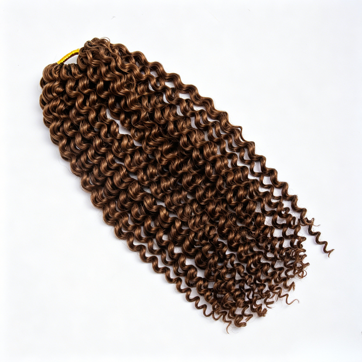 KRN #30 Auburn Deep Curly Human Feather Crochet Hair