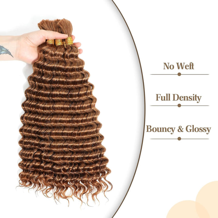 KRN #30 Auburn Deep Wave Human Hair For Braiding