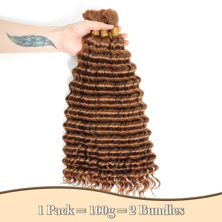 KRN #30 Auburn Deep Wave Human Hair For Braiding