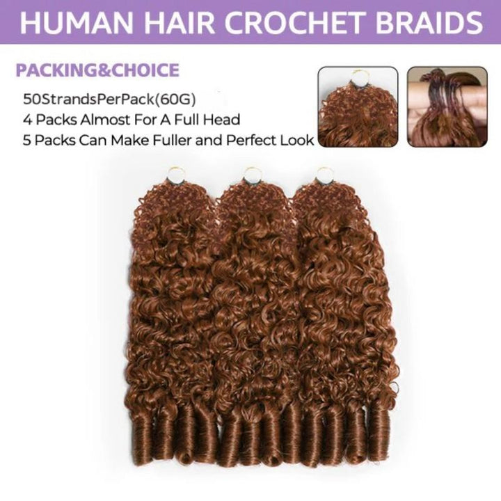 KRN #30 Light Auburn Burmese Curly Human Feather Crochet Hair