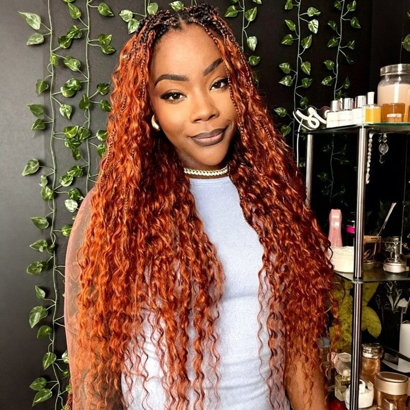 KRN #350  Flaming Ginger Deep Wave Bulk Human Hair For Braiding