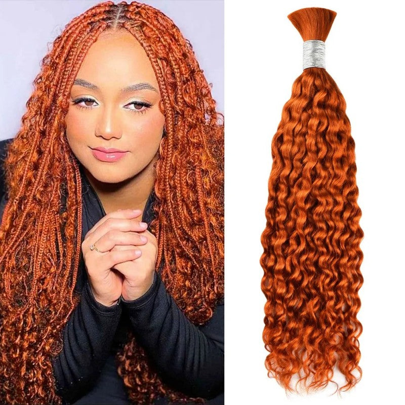 KRN #350 Ginger Deep Curly Bulk Human Hair For Braiding