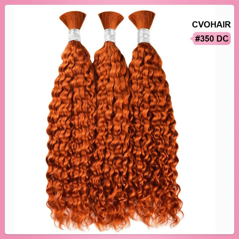KRN #350 Ginger Deep Curly Bulk Human Hair For Braiding